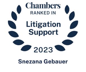 Chambers Ranked In Litigation Support 2023 Snežana Gebauer