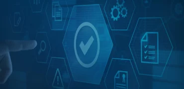 Screen with icons, check mark icon highlighted