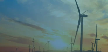 Windmills with sunset