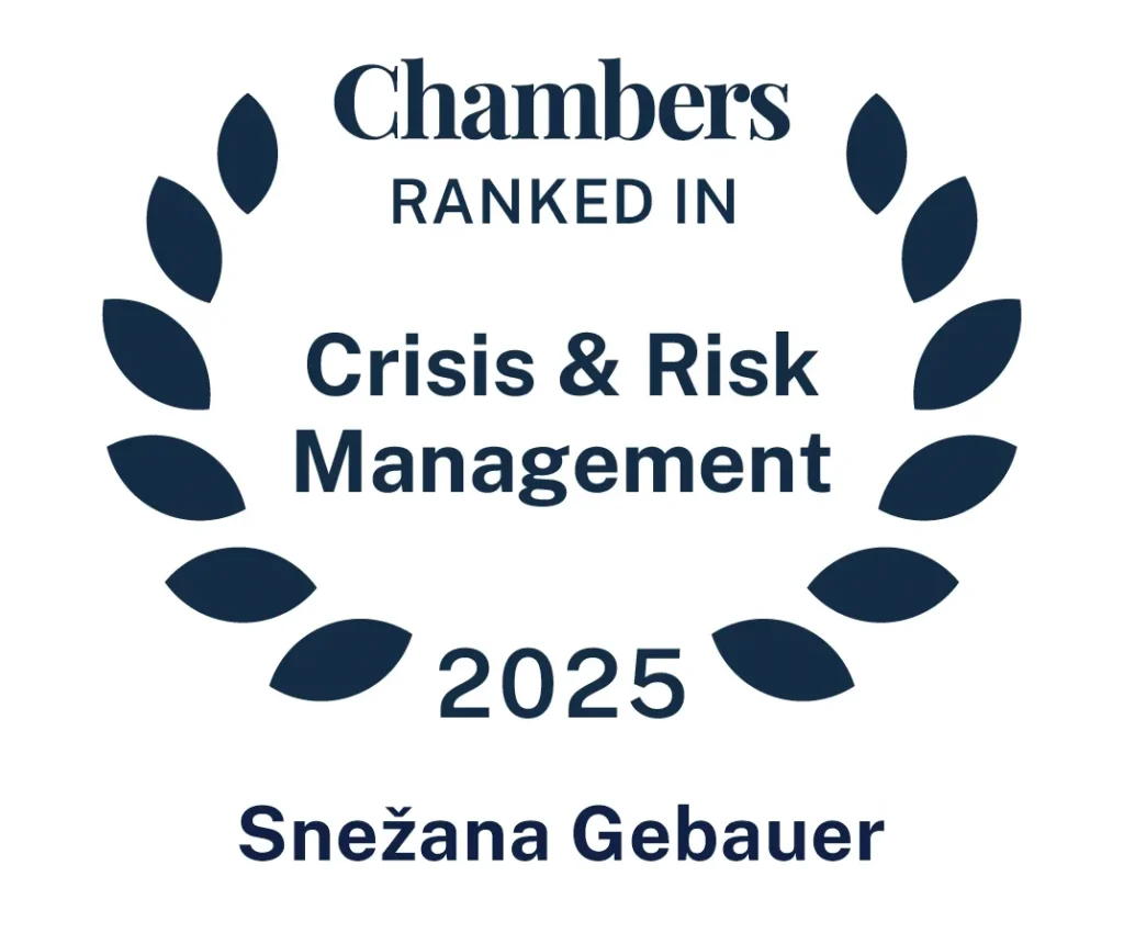 Snežana Gebauer Chambers ranked in Crisis & Risk Management 2025